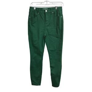 Zenana High Rise Skinny Color Denim Pants Medium Dark Green